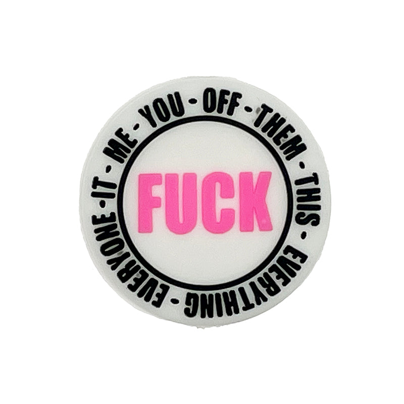 20pcs Silicone Focal Beads Circular Bold Text Design 3