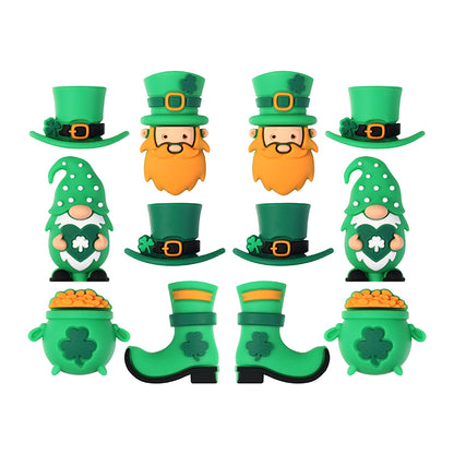 20Pcs Silicone 3D Focal Beads St. Patrick's Day Lucky Symbols Variety