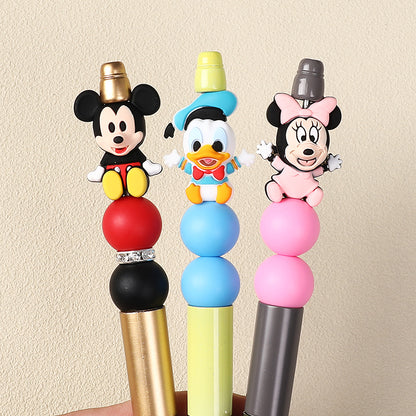 20Pcs Silicone 3D Focal Beads Blue Alien Character Large Ears Sitting Pose 6
