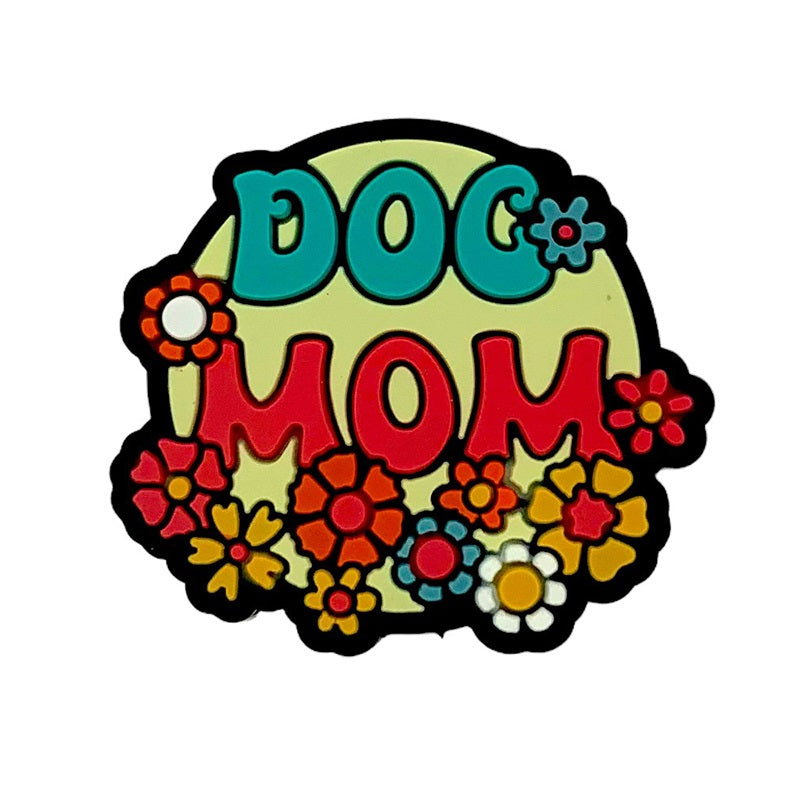 20pcs Silicone Focal Beads Dog Mom Flower Design
