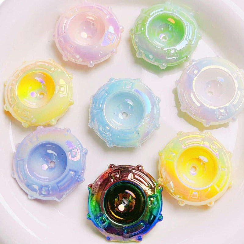 10pcs 30mm Candy Frisbee Acrylic Beads DIY Bracelet Making 4