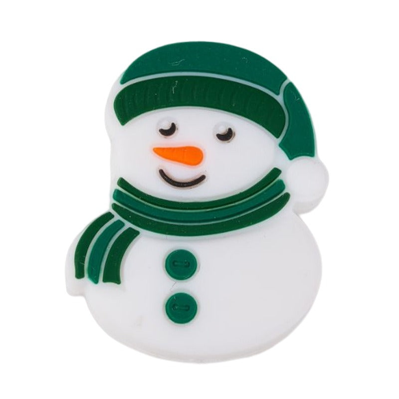 10pcs Silicone Focal Beads Christmas Snowman Tree Stocking Set 8