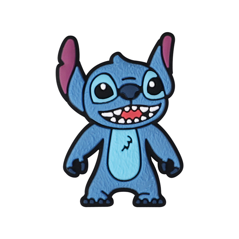 20Pcs Silicone Focal Beads Blue Alien Character Large Ears Sitting Pose and Blue Donkey with Tiger Companion 10