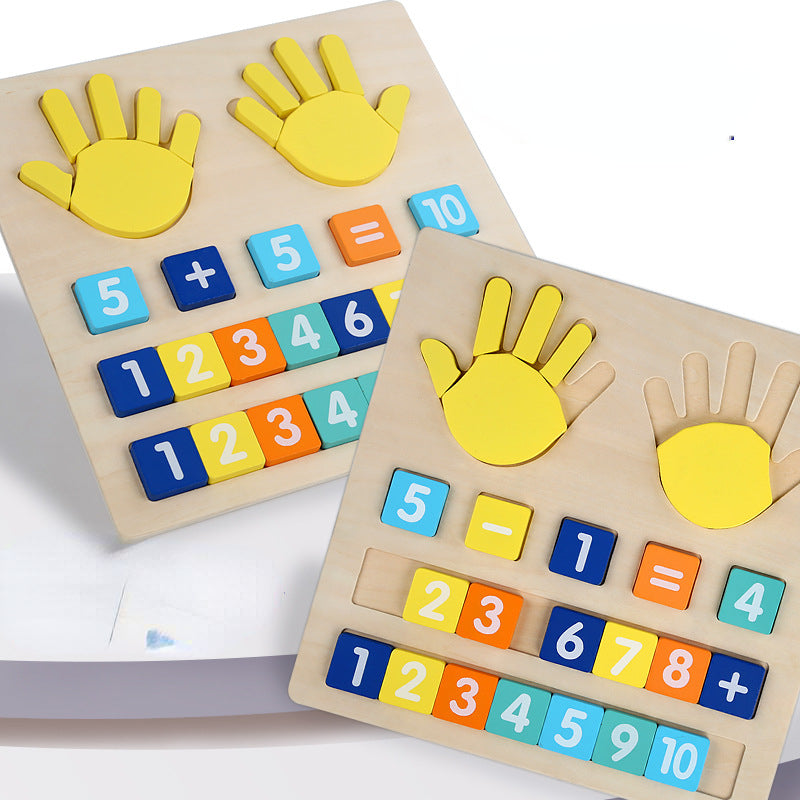 Wooden Finger Arithmetic Puzzle Montessori Toys Educational Toy 3