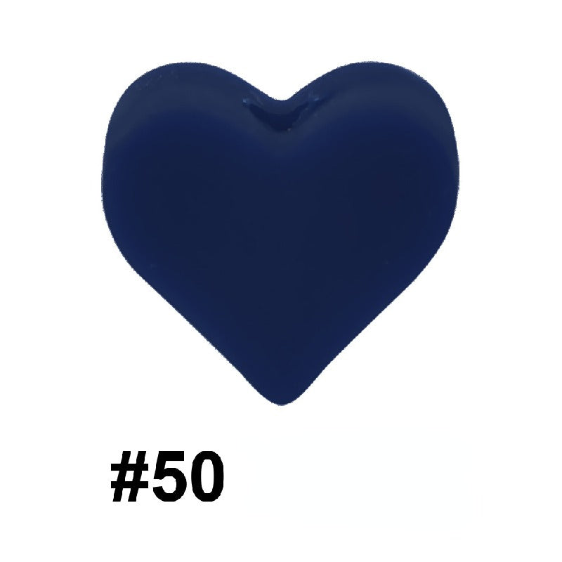 50pcs 14mm Heart Silicone Beads Colorful Diy Teether Accessories 26