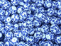 50pcs 15mm Blue Flower Print Silicone Beads White Background
