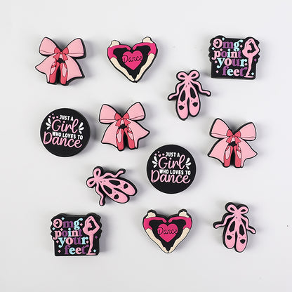20Pcs Silicone Focal Beads Dance Theme Stand on Tiptoe Design 7