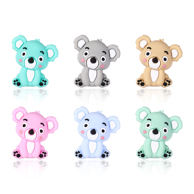 20Pcs Silicone 3D Focal Beads Sitting Koala Front Facing 9