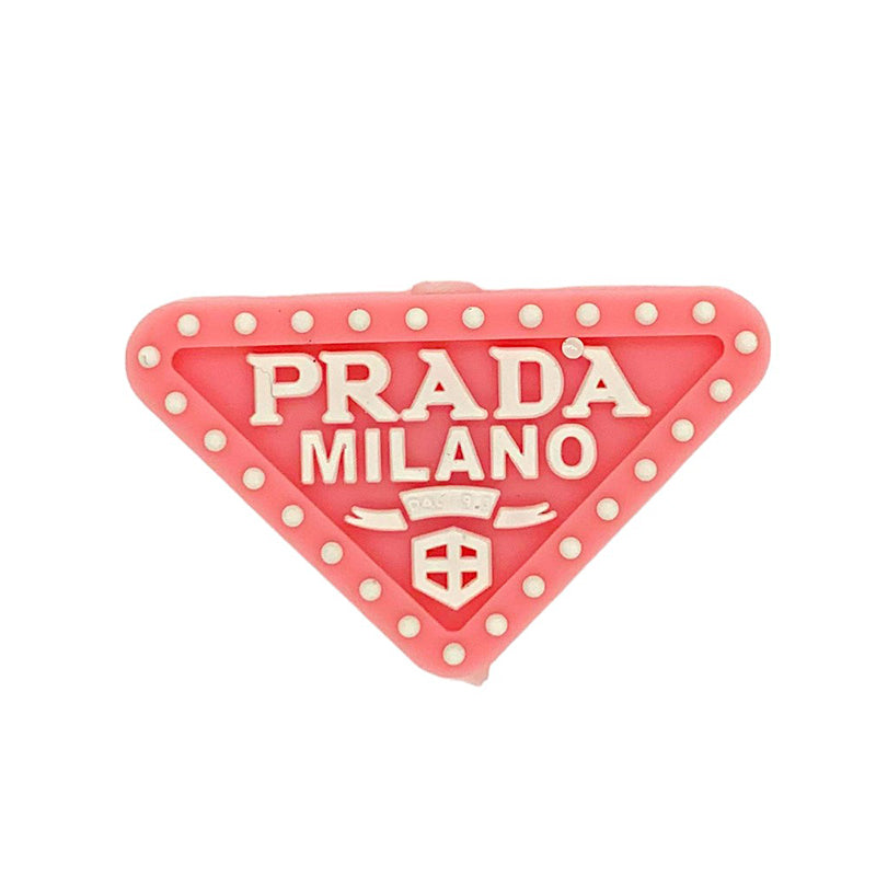 20pcs Silicone Focal Beads Triangle with Lettering Raised Dots Border