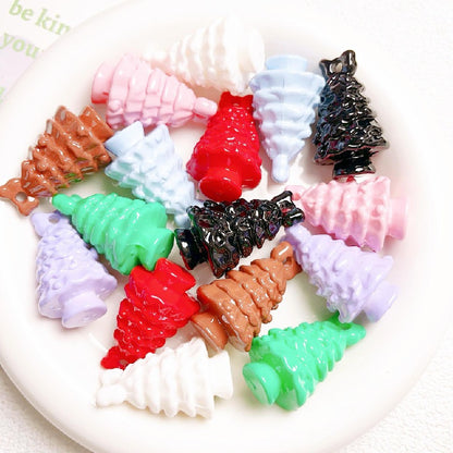 5pcs 36x22mm Christmas Tree Acrylic Beads Holiday Craft 14