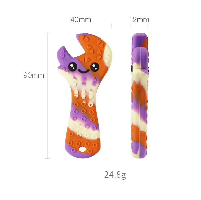 Silicone Baby Teether Tools Set Hammer Wrench Scissors Saw Nut 8