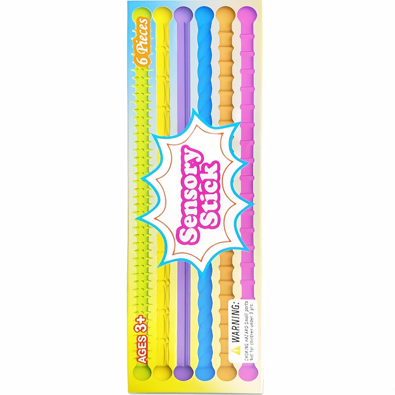 Silicone Textured Sensory Fidget Sticks 25cm 12 Pieces 2 Sets
