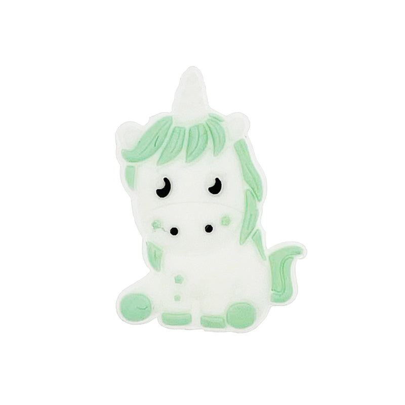 20pcs Silicone Focal Beads Cartoon Unicorn Sitting Pose 3
