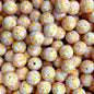 50pcs 15mm Easter Silicone Beads Yellow Red Color Egg Printed