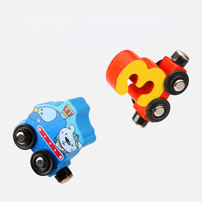 Wooden Montessori Toys Magnetic Digital Number Car Train for Kids 2