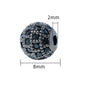 30pcs Fancy Zirconia Paved Brass Round Beads 20