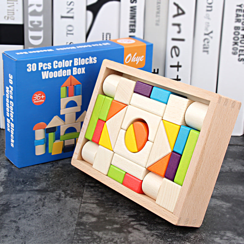 Wooden Building Blocks Educational Montessori Toy for Kids 2
