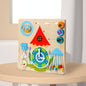 Wooden Busy Panel Unlock Clock Montessori Toys for Toddlers 4