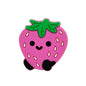 20pcs Silicone Focal Beads Strawberry Cute Smiling Face Design 2