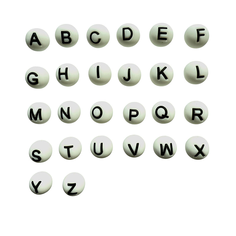 26pcs 15mm Silicone Letter Beads Alphabet A-Z Multi Color 2