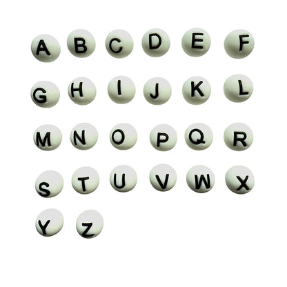 26pcs 15mm Silicone Letter Beads Alphabet A-Z Multi Color 2