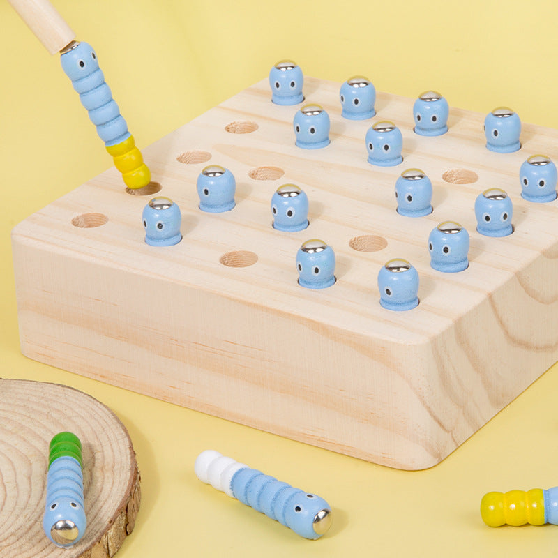 Wooden Montessori Toys Memory Game Insects Catching Activity 2