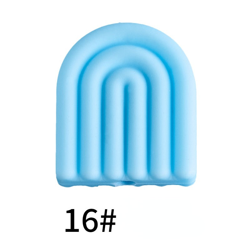 20pcs Silicone Focal Beads Arch Solid Color Design 9