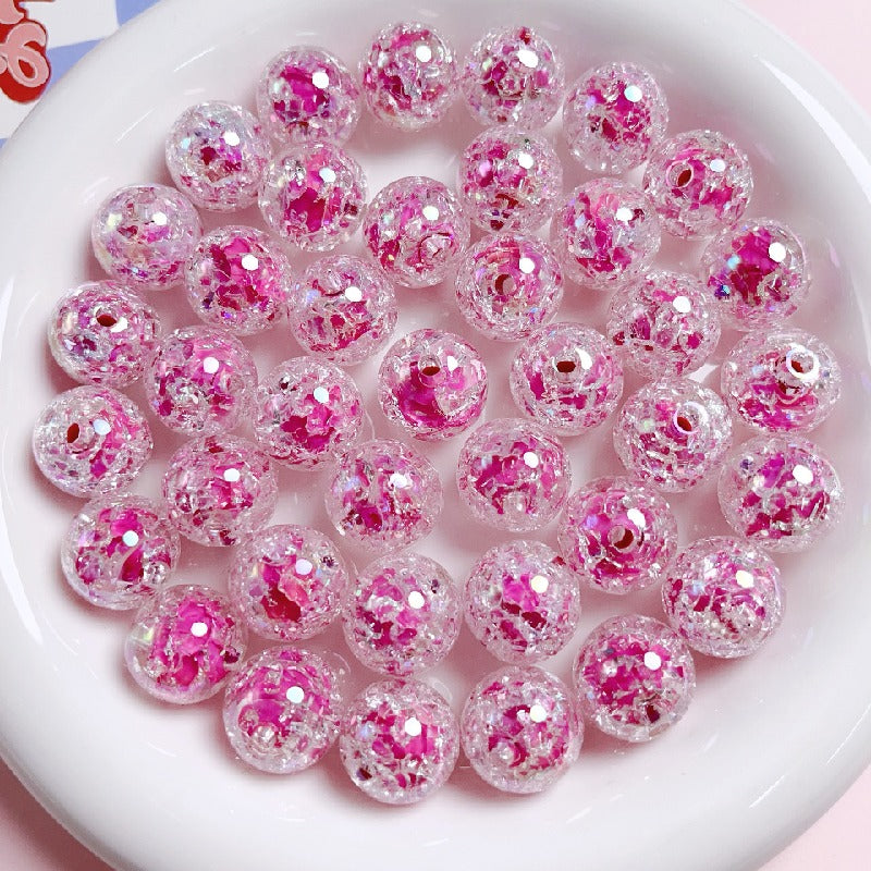 10pcs 16mm Sparkling Round Acrylic Beads Jewelry Making 2