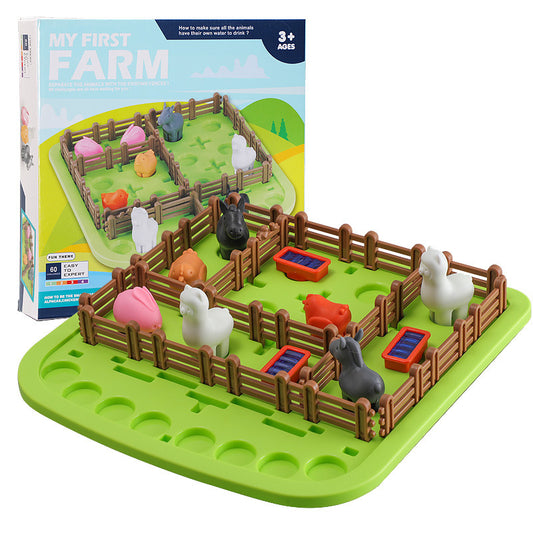Plastic Educational Farm Animal Table Game Early Development Toy