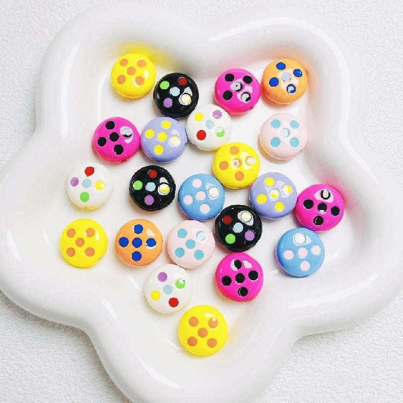 10pcs 16mm Palette Flat Acrylic Beads DIY Craft Jewelry Making 2