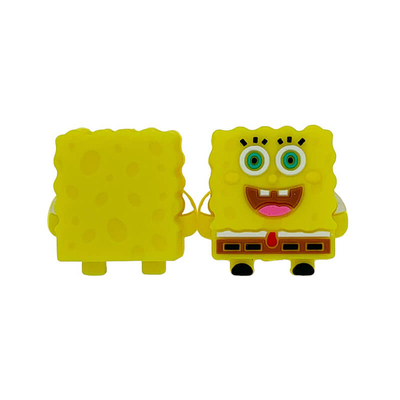 Silicone 3D Focal Beads Yellow Square Character Front Facing