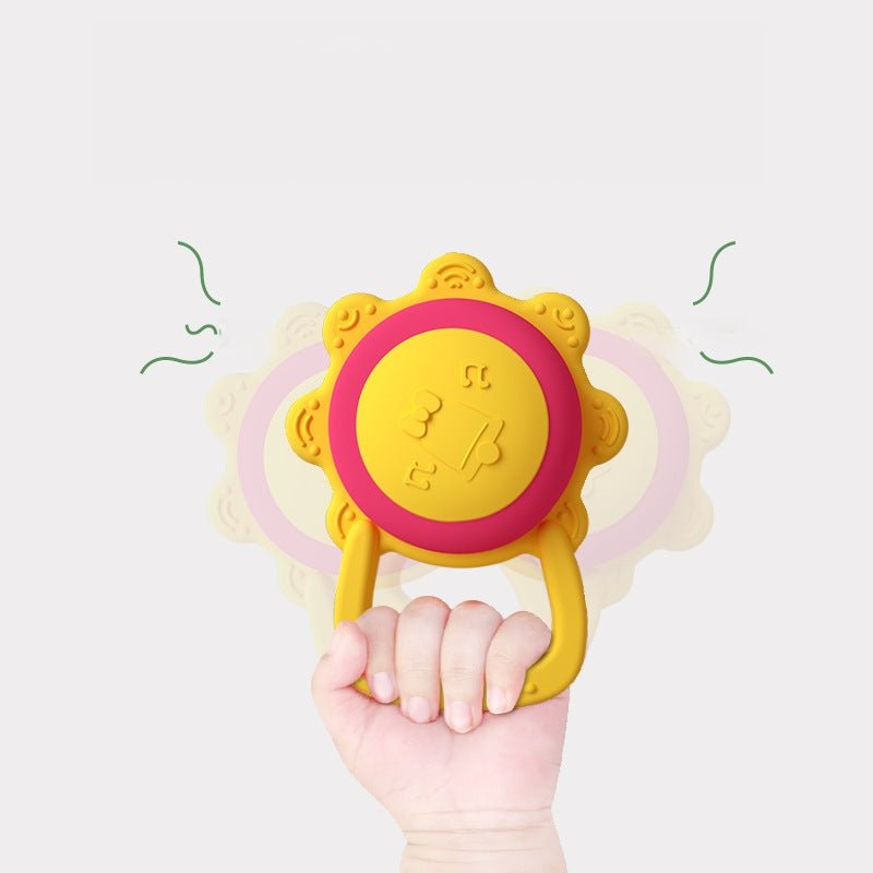 Silicone Baby Teether Toy Sun Drum Shape 2 Pcs Set 4