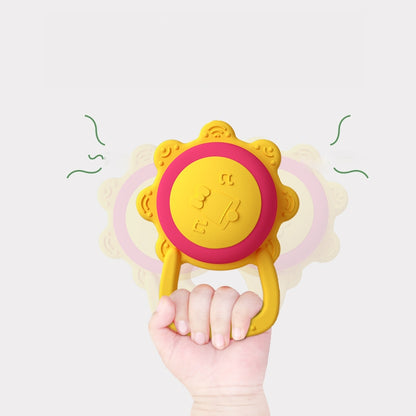 Silicone Baby Teether Toy Sun Drum Shape 2 Pcs Set 4