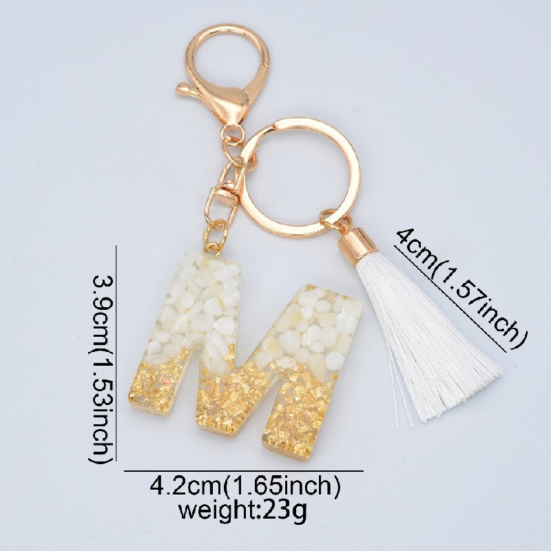 Tassel Letter Keychain A to Z Resin Initial Charm 5