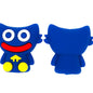 Silicone 3D Focal Beads Sitting Blue Character Smiling Face
