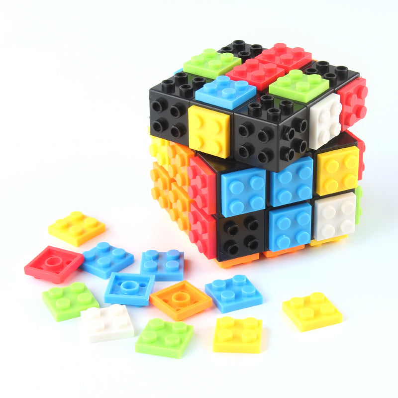 Plastic Fidget Cube Building Block Rubik's Cube Toy 6.5cm 3