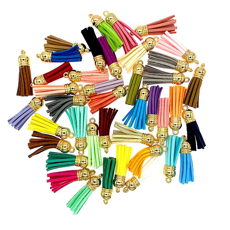 100pcs Leather Keychain Tassels Bulk for Crafts Acrylic Blanks Charms 3