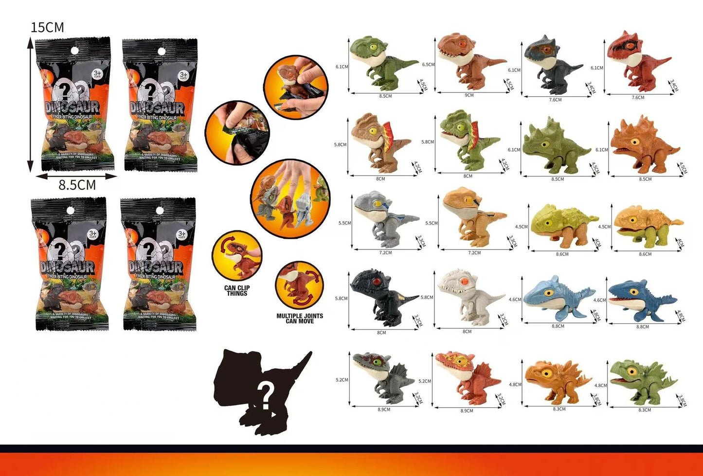 Finger Biting Dinosaur Fidget Toy for Kids and Adults 3