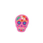 20Pcs Silicone 3D Focal Beads Halloween Pink Flower Skull Holding Flower