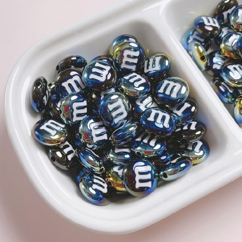10pcs 14mm M Beans Acrylic Beads Jewelry Making Craft Supplies 9
