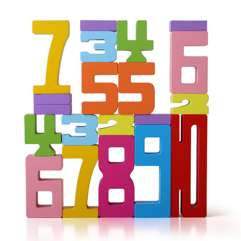 Wooden Building Blocks Montessori Toys Educational Number Set