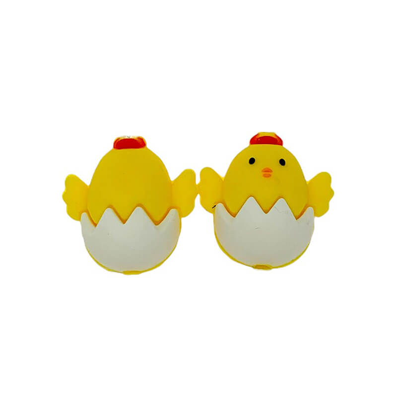 Silicone 3D Focal Beads Chicken Egg Easter Cracked Shell Base