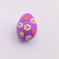 Silicone 3D Focal Beads Easter Egg Four Color Flower Design 3