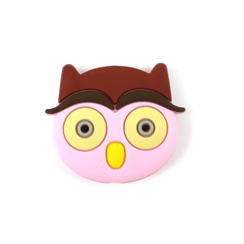 Silicone Focal Beads Cute Owl Front Facing Design 6