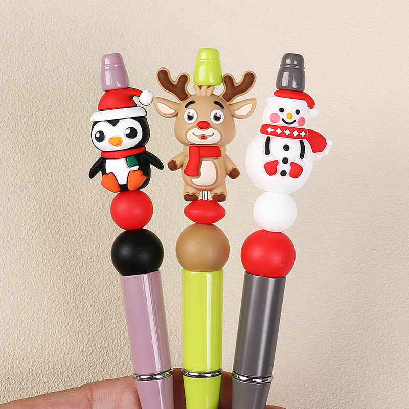 20Pcs Silicone 3D Focal Beads Christmas Themed Gingerbread Man Full Body 8