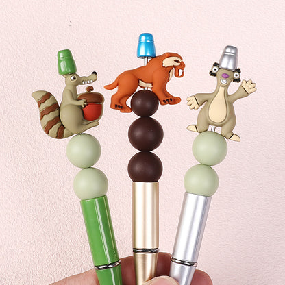 20Pcs Silicone 3D Focal Beads Penguin Animal Characters Set 8