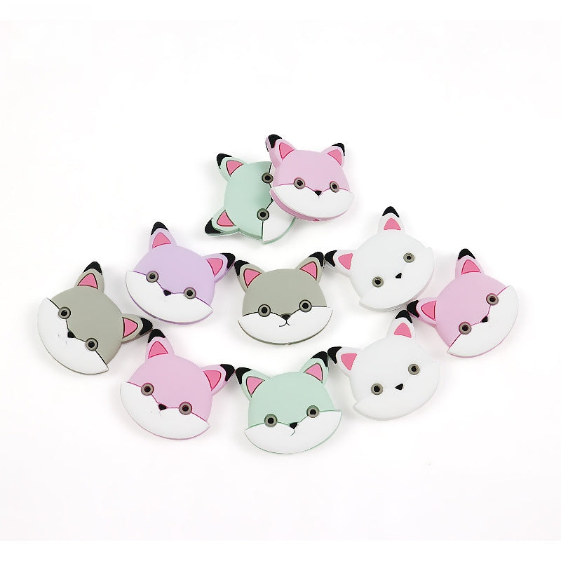 Silicone Focal Beads Animal Baby Fox Front Facing