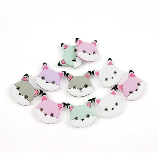 Silicone Focal Beads Animal Baby Fox Front Facing