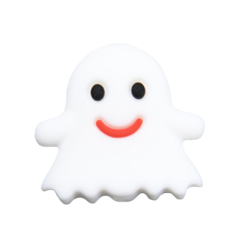 10pcs Silicone Focal Beads Halloween Ghost Bat Skull Pumpkin Designs 6