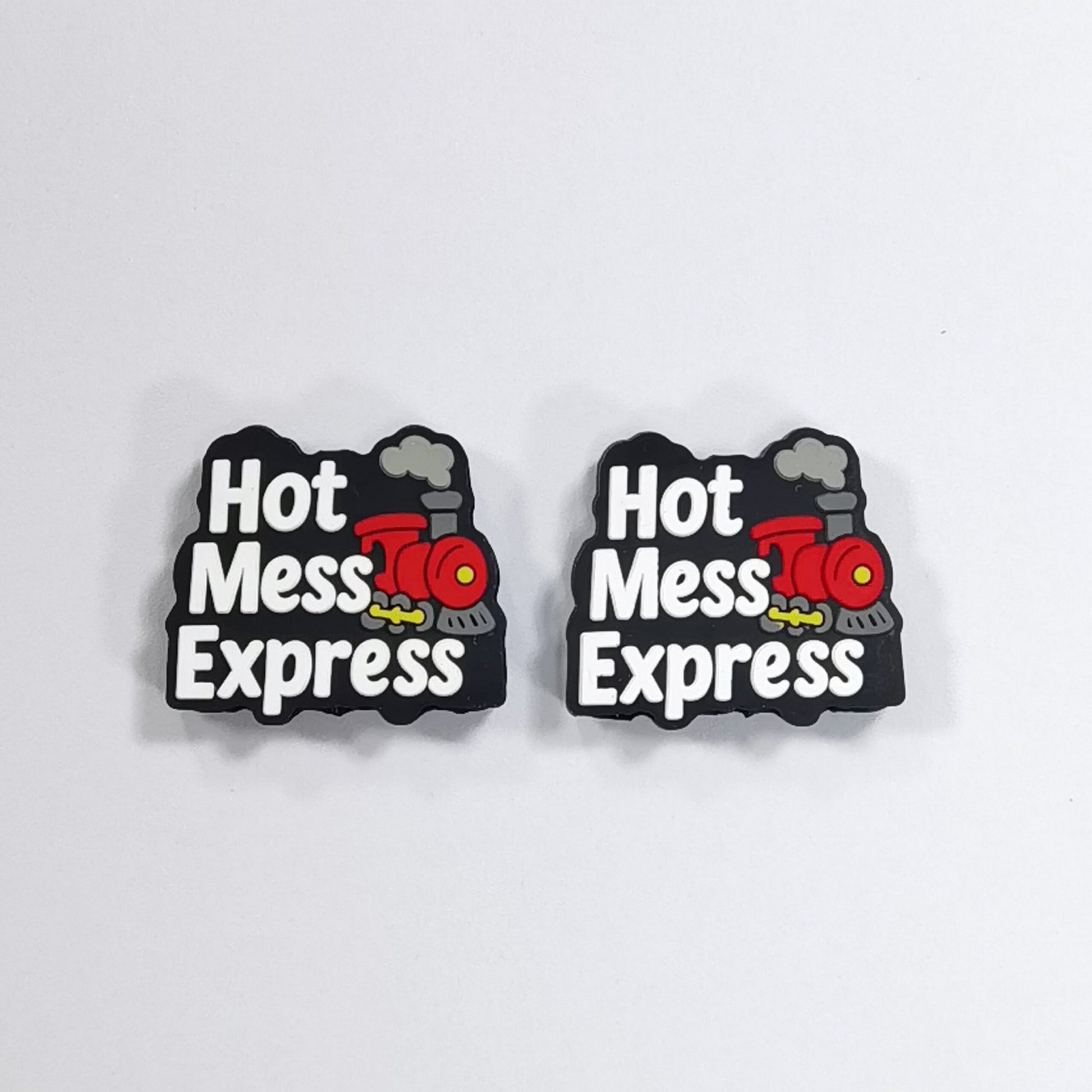 20Pcs Silicone Focal Beads Hot Mess Express Train with Smoke Detail
